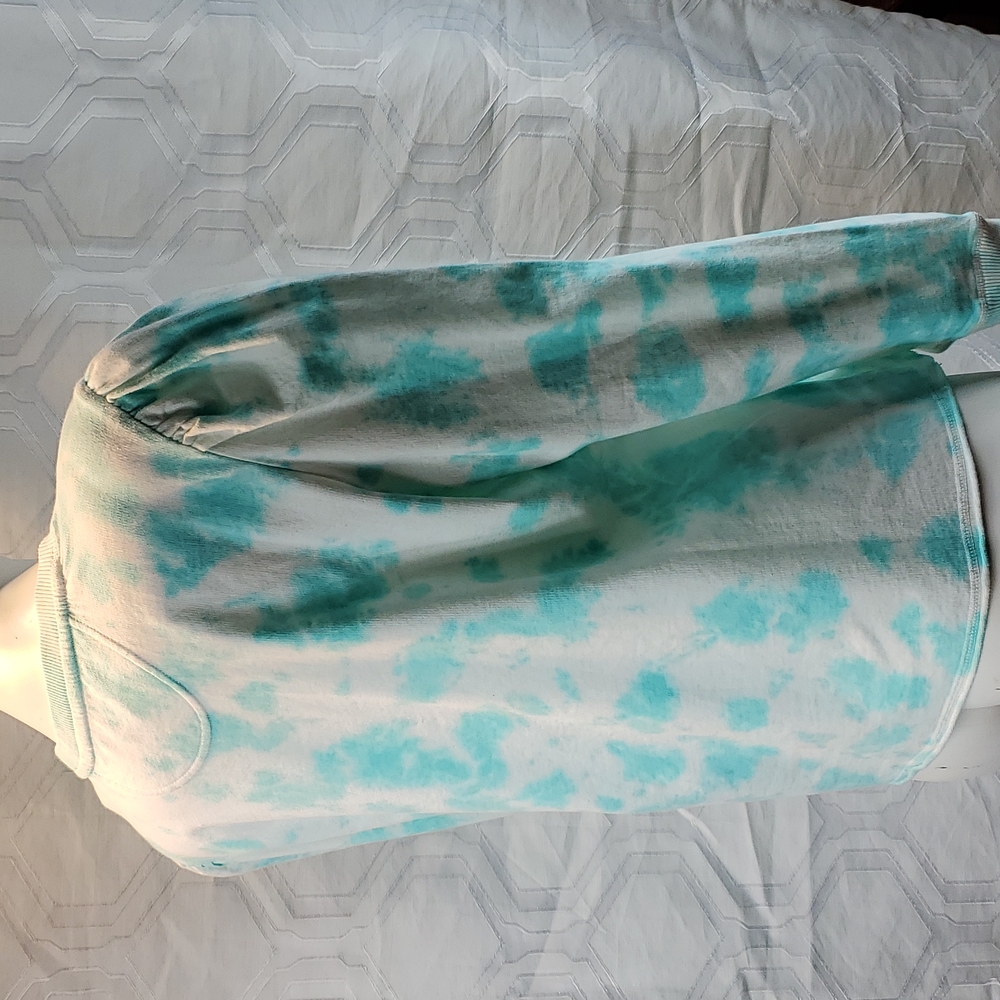 DKNY Jean's Oasis Aqua blue Tie Dye Long sleeve Sweater size Large - Picture 8 of 9